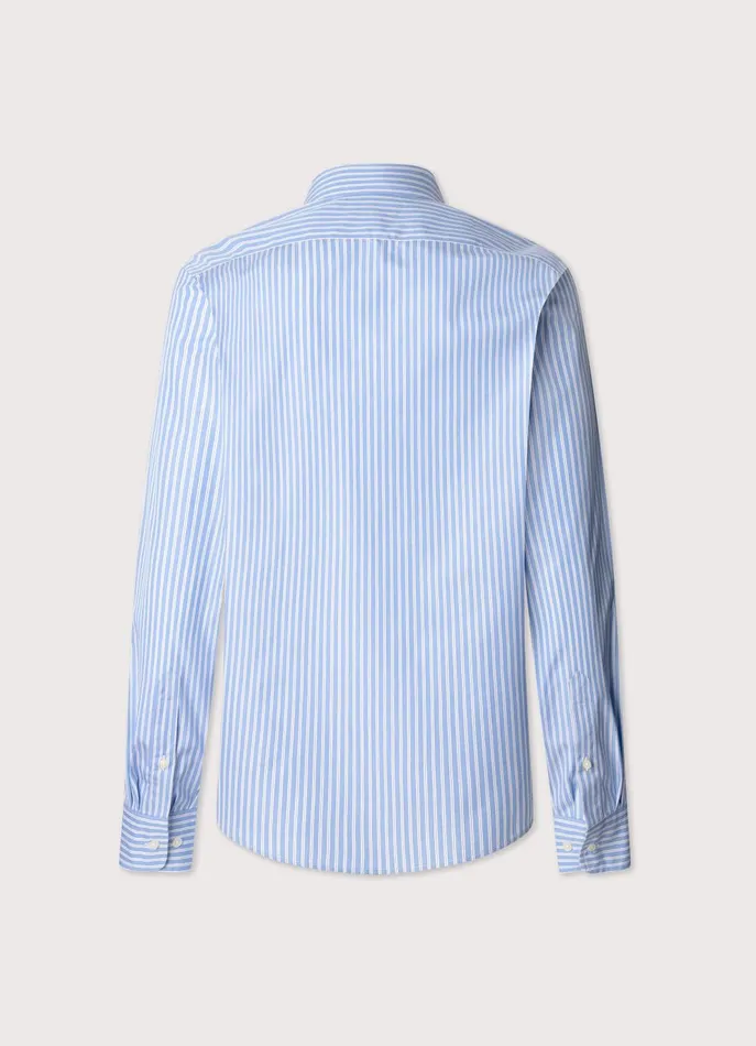 Men Shirts Faonnable Regular Fit Striped Fil A Fil Shirt Regal Blue