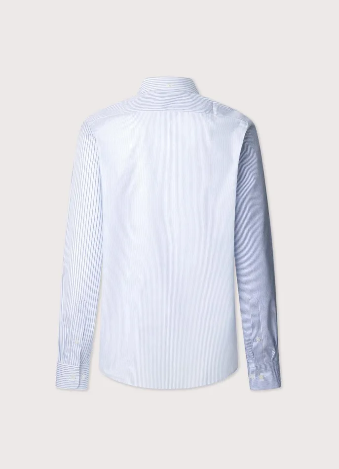 Men Shirts Faonnable Regular Fit Striped Shirt Naval Blue