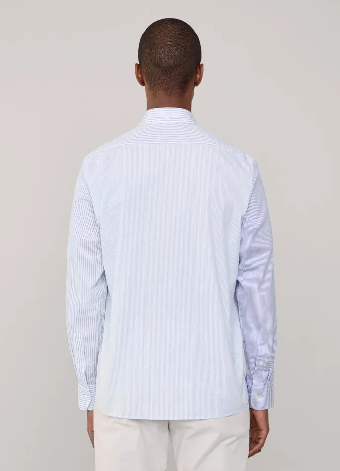 Men Shirts Faonnable Regular Fit Striped Shirt Naval Blue