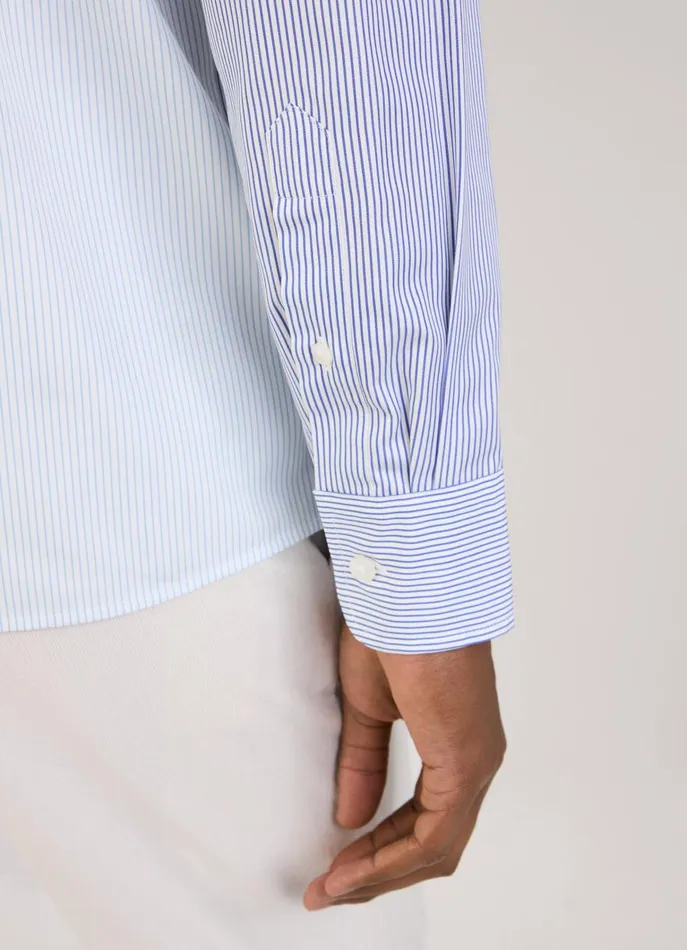 Men Shirts Faonnable Regular Fit Striped Shirt Naval Blue
