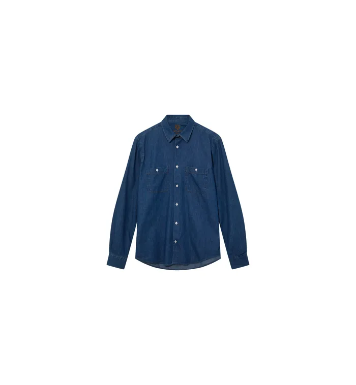 Men Shirts MOS MOSH MMGGibson Spring Denim Shirt Blue Denim