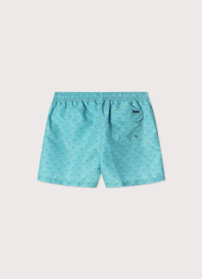 Men Swimwear Faonnable Birds Swim Shorts Meadow Blue