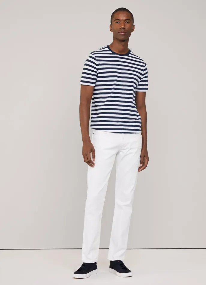 Men TShirts and Sweatshirts Faonnable Regular Fit Nautical Striped TShirt Marine Blue