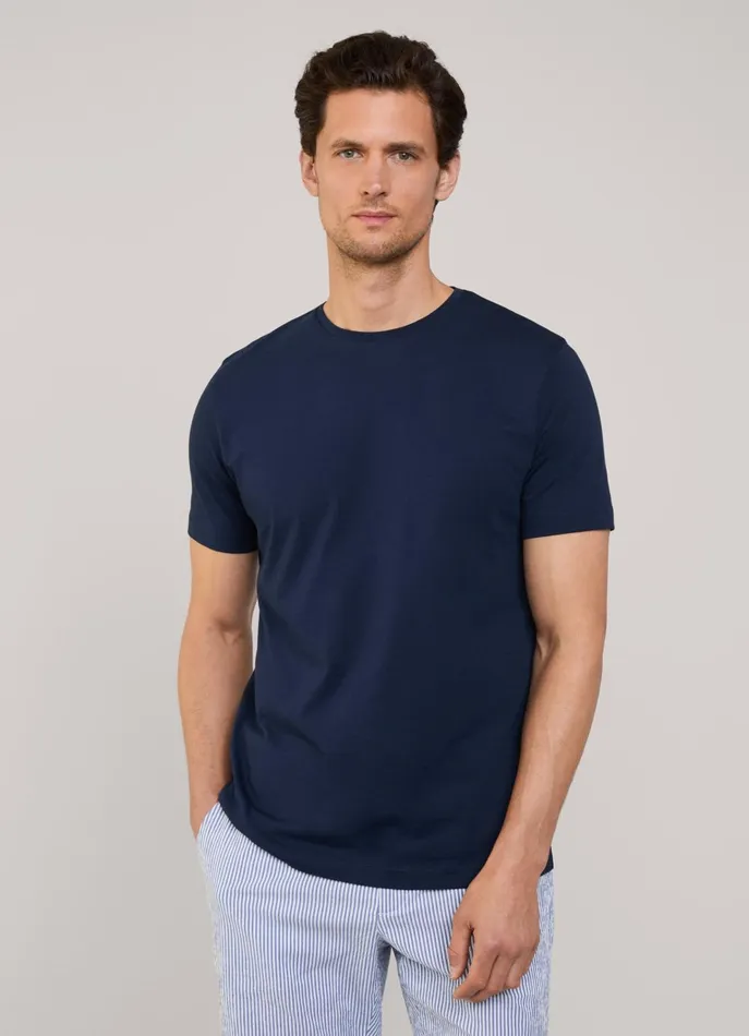 Men TShirts and Sweatshirts Faonnable Regular Fit Pima TShirt Marine Blue