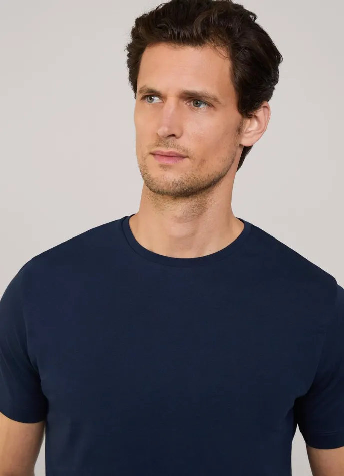 Men TShirts and Sweatshirts Faonnable Regular Fit Pima TShirt Marine Blue