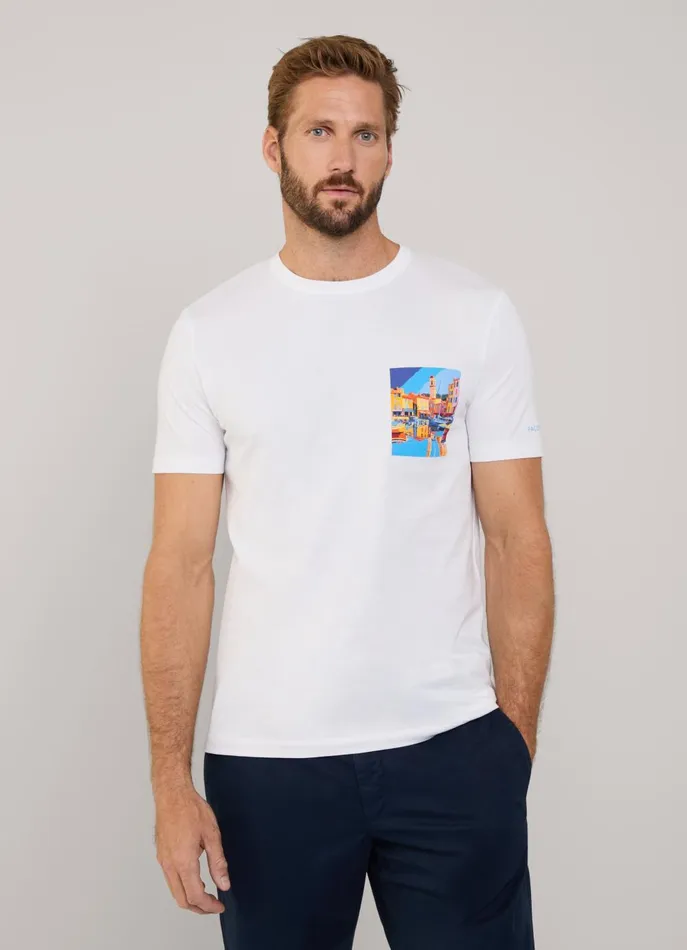 Men TShirts and Sweatshirts Faonnable Regular Fit Saint Tropez TShirt White