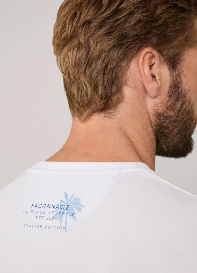 Men TShirts and Sweatshirts Faonnable Regular Fit Saint Tropez TShirt White