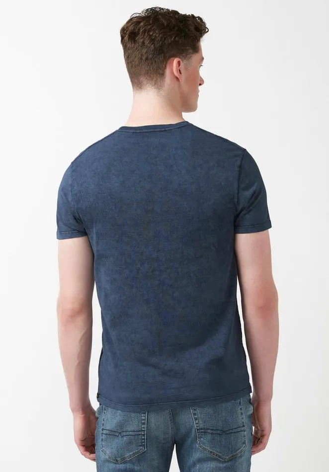 Men Tabess Dark Blue Mens Tshirt Midnight Blue Buffalo David Bitton Tops and Tees