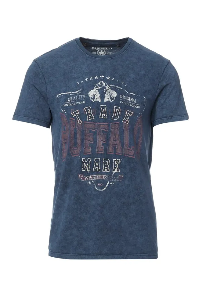 Men Tabess Dark Blue Mens Tshirt Midnight Blue Buffalo David Bitton Tops and Tees
