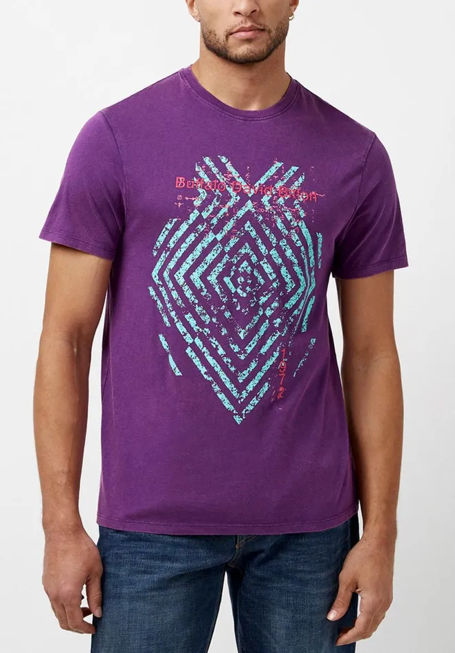 Men Tabiss Acid Wash TShirt Petunia Buffalo David Bitton Tops and Tees