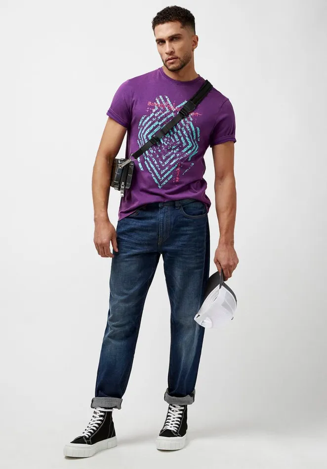 Men Tabiss Acid Wash TShirt Petunia Buffalo David Bitton Tops and Tees