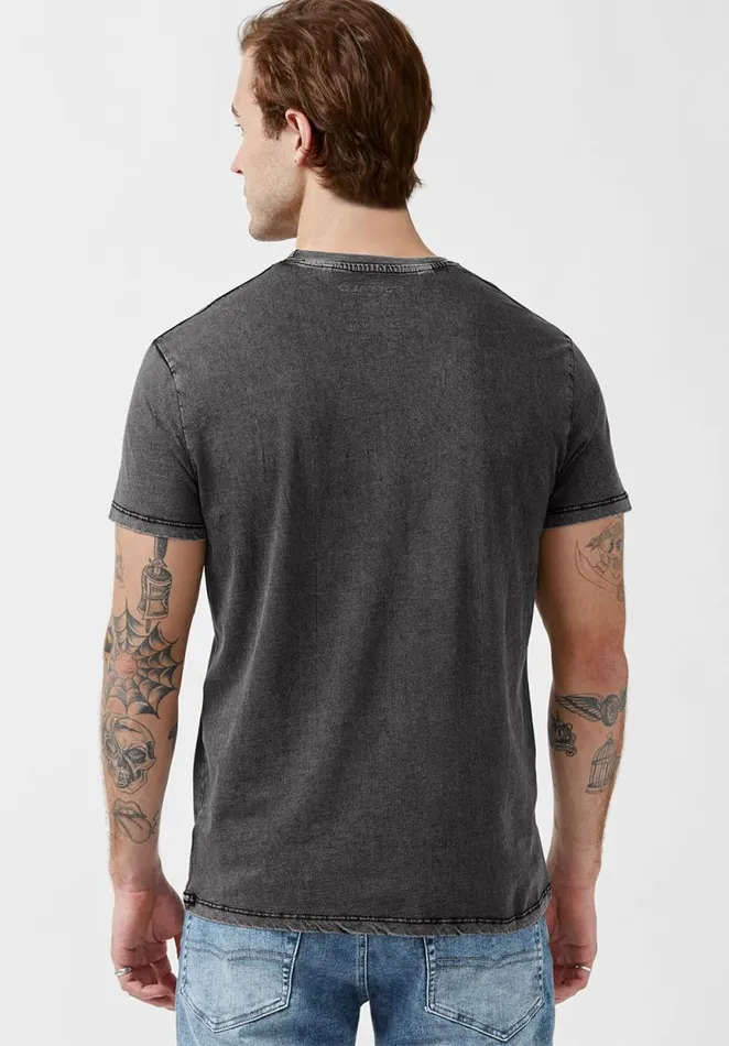 Men Tatew Black ShortSleeve Mens TShirt Black Buffalo David Bitton Tops and Tees
