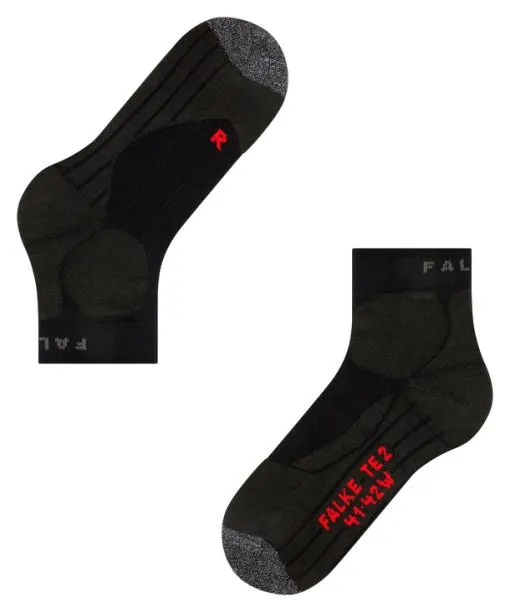 Men TE2 Short Men Tennis Short Sock Black FALKE Tennis Socks