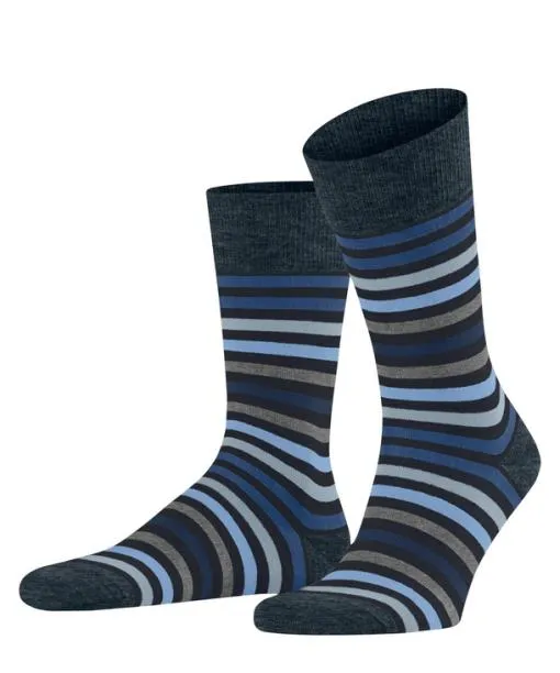 Men Tinted Stripe Men Socks Dark Navy FALKE Socks