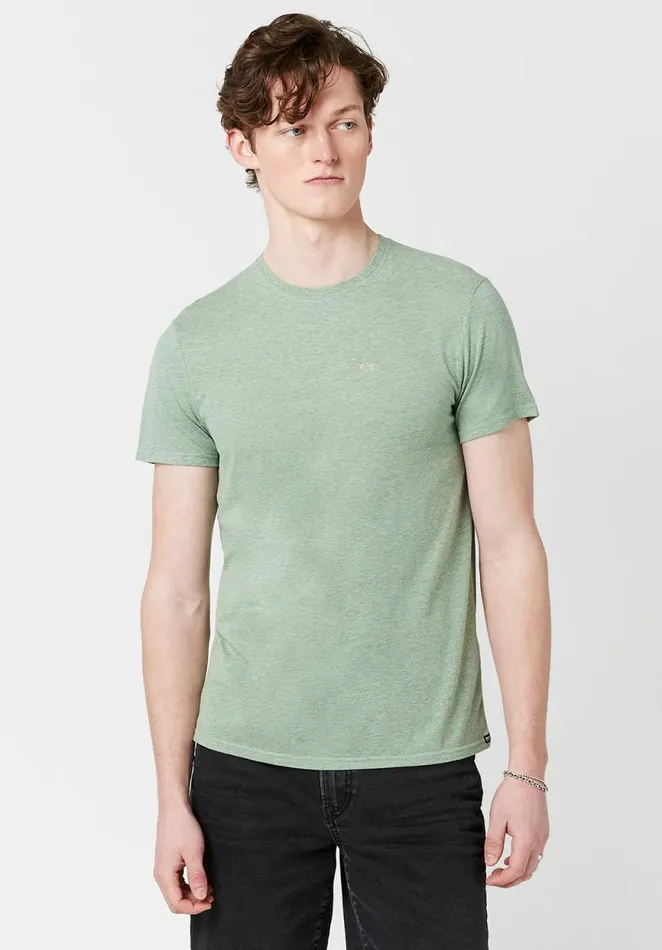 Men Tiwedy Snow Slub TShirt Granite Green Buffalo David Bitton Tops and Tees