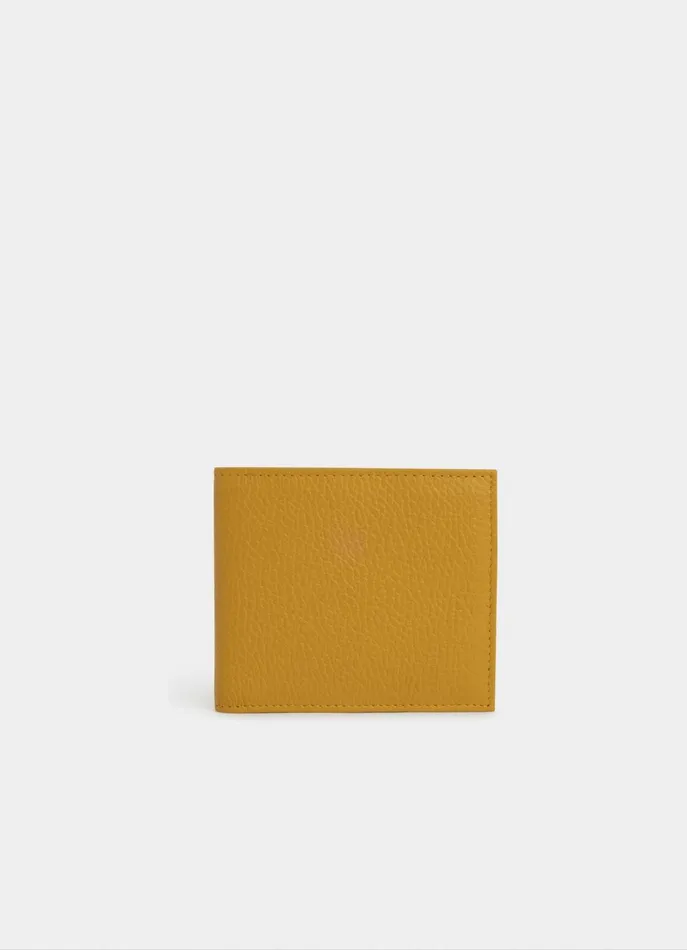 Men Wallets and Cardholders Faonnable Leather Folding Wallet Mellow Yellow