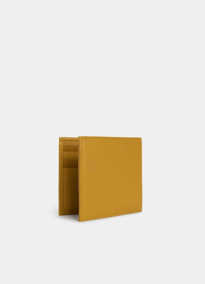 Men Wallets and Cardholders Faonnable Leather Folding Wallet Mellow Yellow