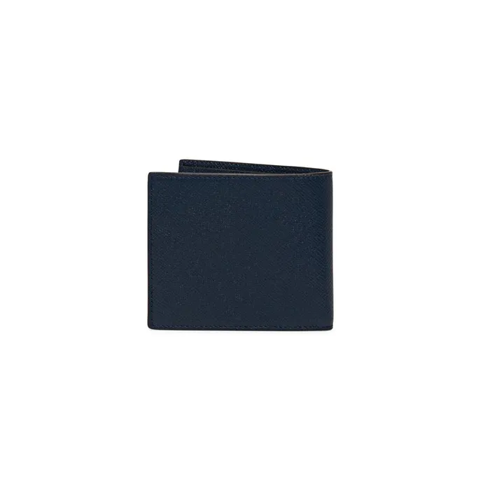 MenWomen Blue Saffiano Leather Wallet Santoni Small Leather Goods