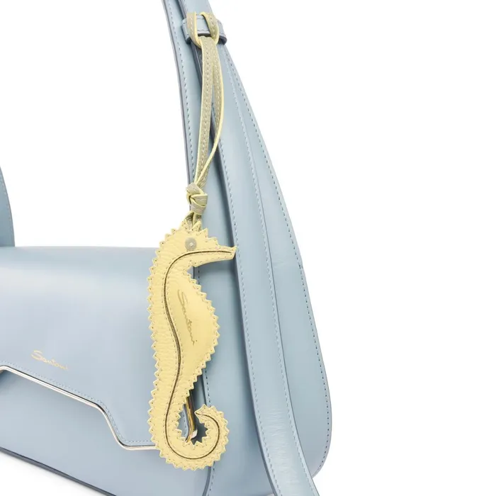 MenWomen Yellow SeaHorse Charm Santoni Small Leather Goods