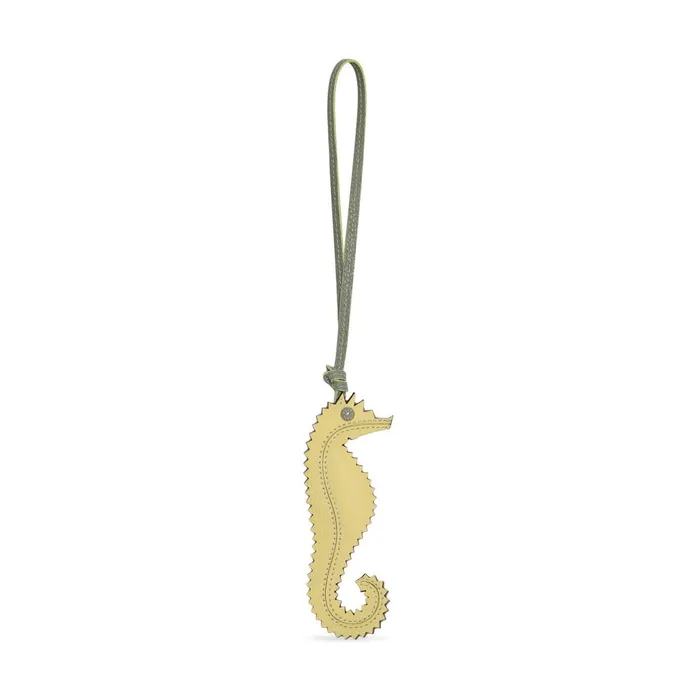MenWomen Yellow SeaHorse Charm Santoni Small Leather Goods