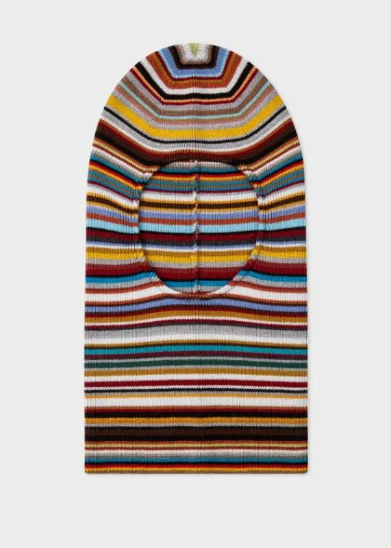 Mens 039Signature Stripe039 Balaclava Paul Smith Hats and Gloves