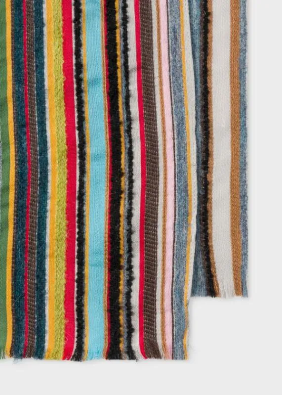 Mens 039Signature Stripe039 Textured Scarf Paul Smith Scarves