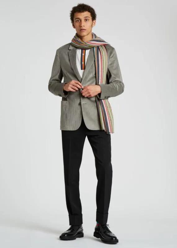 Mens 039Signature Stripe039 Textured Scarf Paul Smith Scarves Mens 039Signature Stripe039 Textured Scarf Paul Smith Scarves