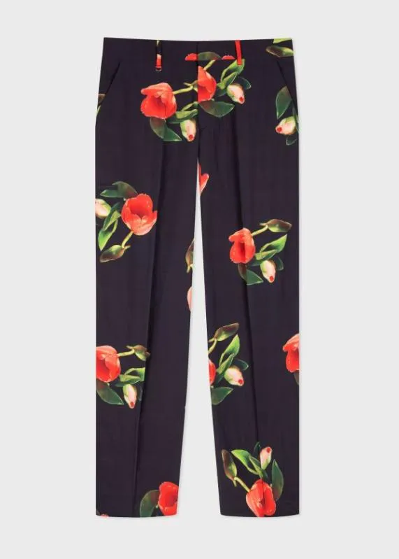 Mens 039Tulip039 Print Nylon Trousers Paul Smith Pants