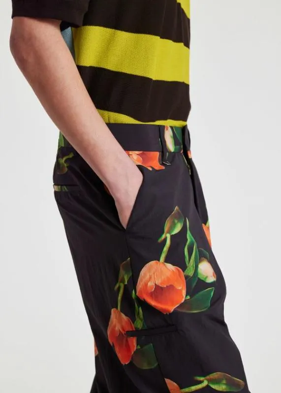 Mens 039Tulip039 Print Nylon Trousers Paul Smith Pants Mens 039Tulip039 Print Nylon Trousers Paul Smith Pants