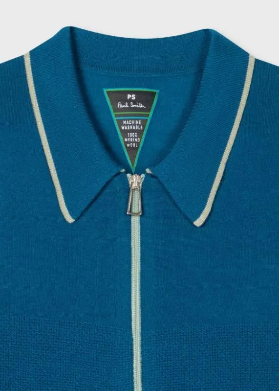 Mens Blue Merino Wool Cardigan Paul Smith Sweaters Mens Blue Merino Wool Cardigan Paul Smith Sweaters