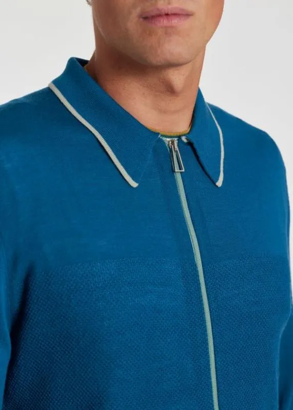 Mens Blue Merino Wool Cardigan Paul Smith Sweaters Mens Blue Merino Wool Cardigan Paul Smith Sweaters