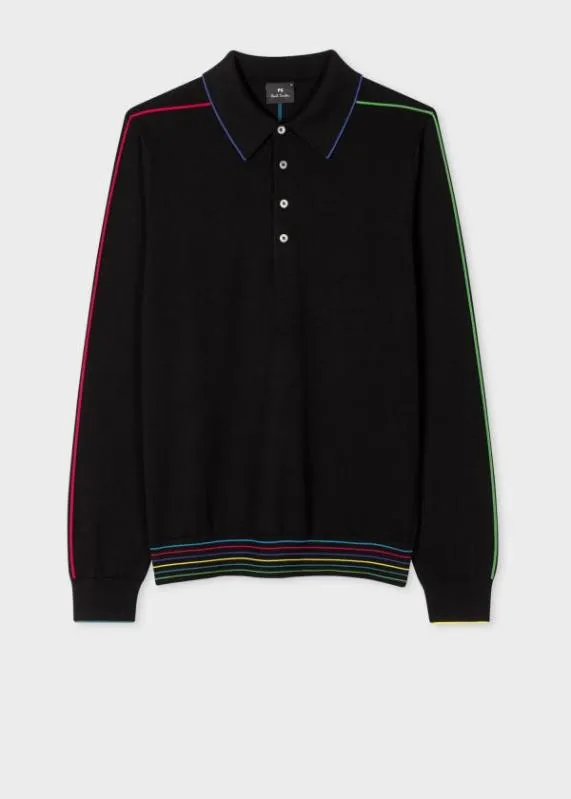 Mens CottonBlend LongSleeve Knitted Polo Shirt Paul Smith Sweaters Mens CottonBlend LongSleeve Knitted Polo Shirt Paul Smith Sweaters
