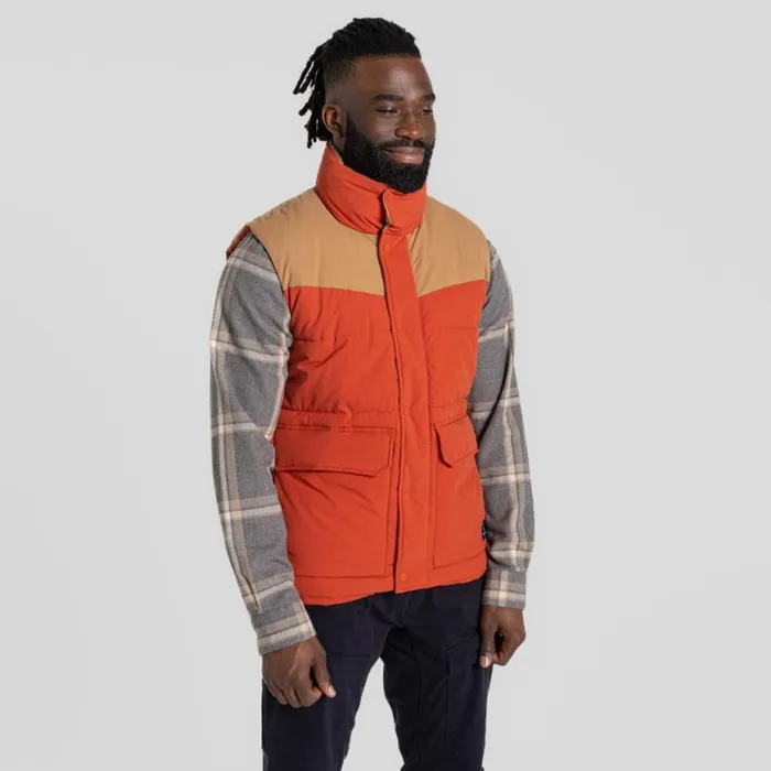 Mens Gilets Craghoppers Greysen Insulating Vest Carnelian Orange Mens Gilets Craghoppers Greysen Insulating Vest Carnelian Orange