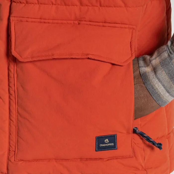 Mens Gilets Craghoppers Greysen Insulating Vest Carnelian Orange Mens Gilets Craghoppers Greysen Insulating Vest Carnelian Orange