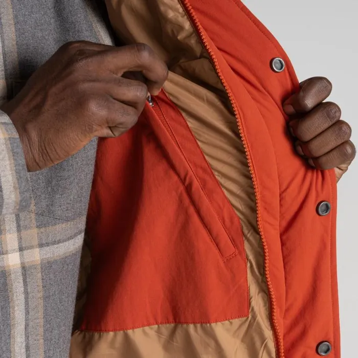 Mens Gilets Craghoppers Greysen Insulating Vest Carnelian Orange Mens Gilets Craghoppers Greysen Insulating Vest Carnelian Orange
