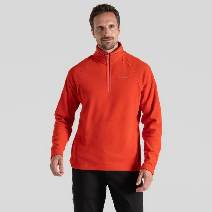 Mens Half Zip Fleece Craghoppers Corey VI Half Zip Fleece Red Rock
