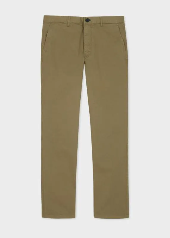 Mens Khaki Cotton Twill Chinos Paul Smith Pants