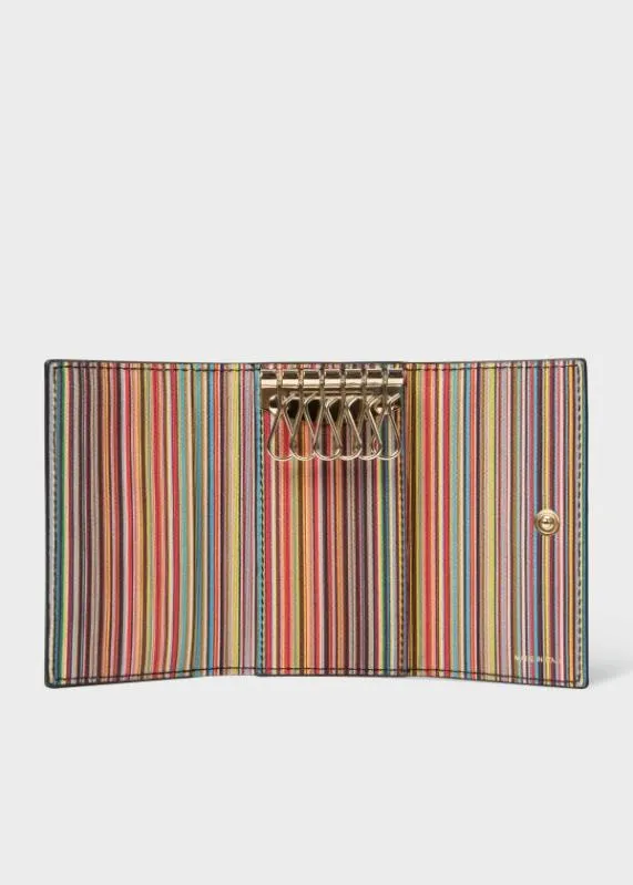 Mens Leather 039Signature Stripe039 Interior Key Case Paul Smith Monogrammed Gifts