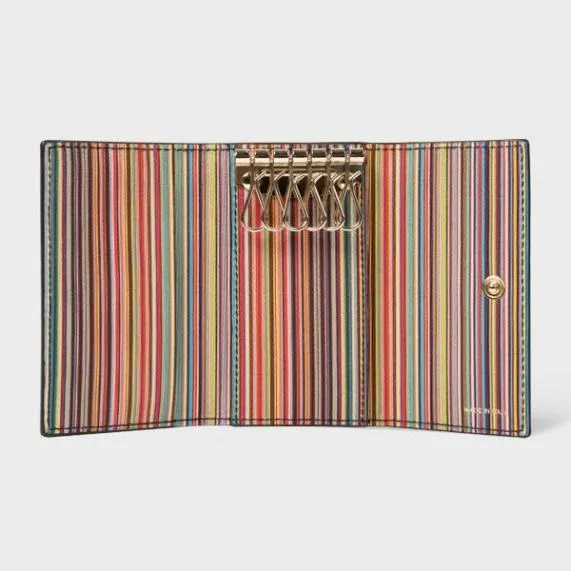 Mens Leather 039Signature Stripe039 Interior Key Case Paul Smith Monogrammed Gifts