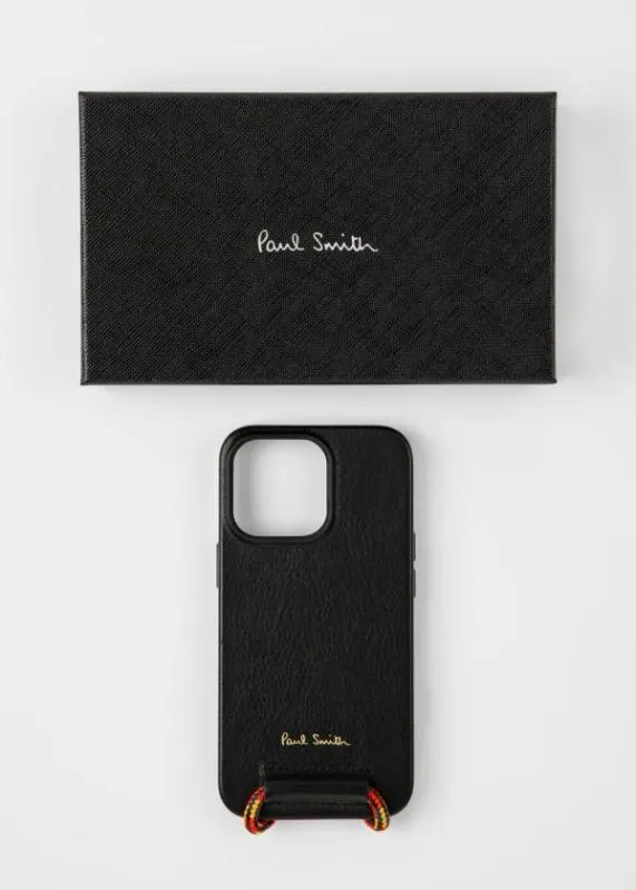 Mens Leather IPhone 13 Pro Case With Rope Lanyard Paul Smith Cases and Covers