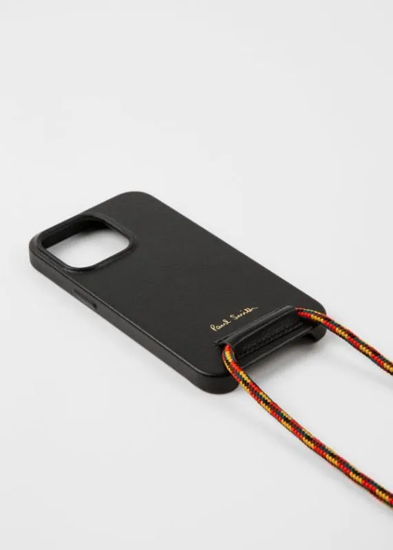 Mens Leather IPhone 13 Pro Case With Rope Lanyard Paul Smith Cases and Covers