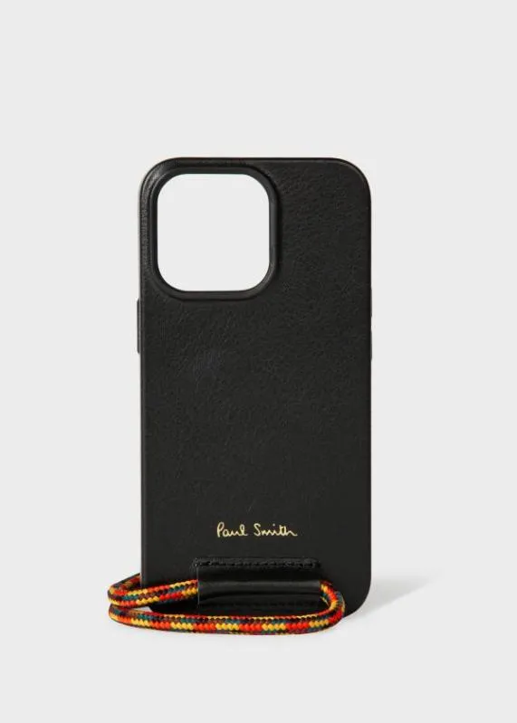 Mens Leather IPhone 13 Pro Case With Rope Lanyard Paul Smith Cases and Covers