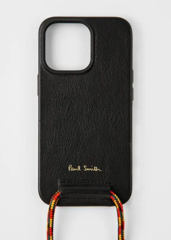 Mens Leather IPhone 13 Pro Case With Rope Lanyard Paul Smith Cases and Covers