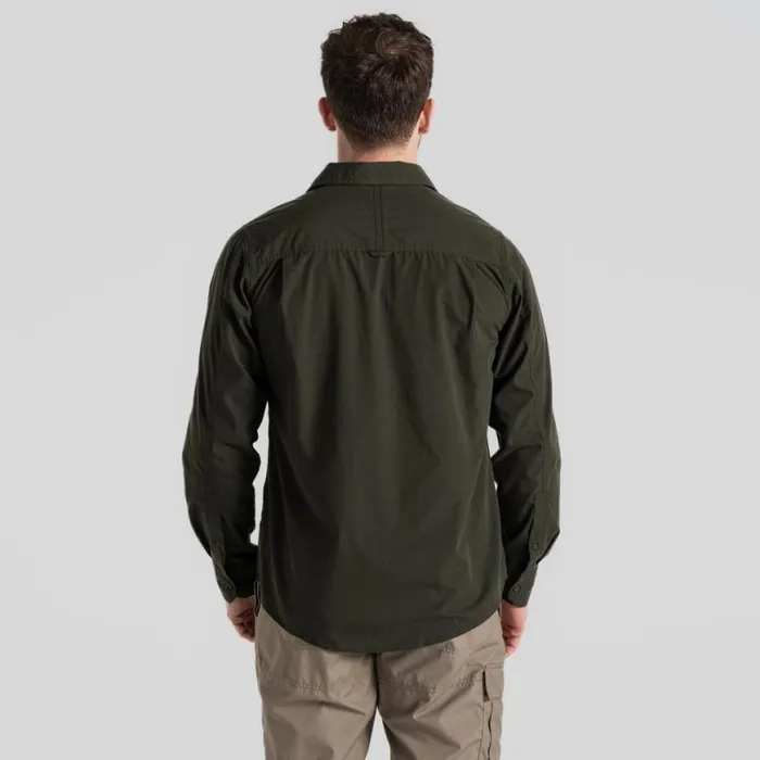 Mens Long Sleeve Craghoppers Expert Kiwi Long Sleeved Shirt Dark Cedar Green Mens Long Sleeve Craghoppers Expert Kiwi Long Sleeved Shirt Dark Cedar Green