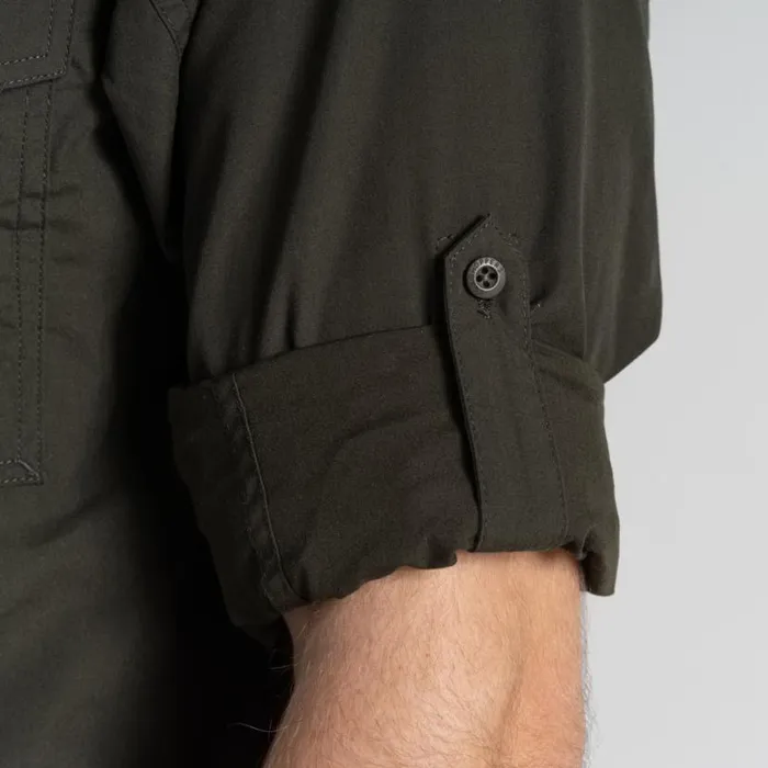 Mens Long Sleeve Craghoppers Expert Kiwi Long Sleeved Shirt Dark Cedar Green Mens Long Sleeve Craghoppers Expert Kiwi Long Sleeved Shirt Dark Cedar Green