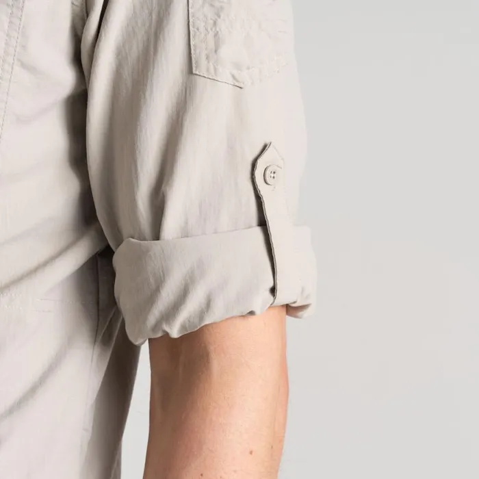 Mens Long Sleeve Craghoppers NosiLife Adventure Long Sleeved Shirt III Parchment Mens Long Sleeve Craghoppers NosiLife Adventure Long Sleeved Shirt III Parchment
