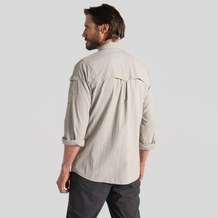 Mens Long Sleeve Craghoppers NosiLife Adventure Long Sleeved Shirt III Parchment Mens Long Sleeve Craghoppers NosiLife Adventure Long Sleeved Shirt III Parchment