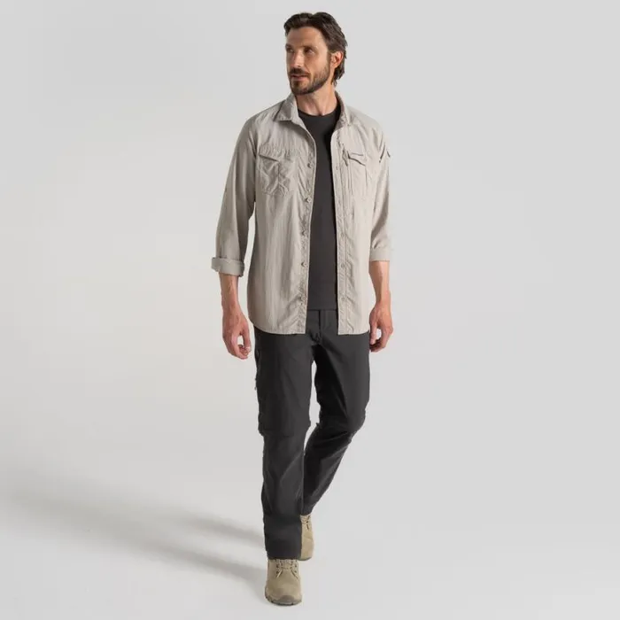 Mens Long Sleeve Craghoppers NosiLife Adventure Long Sleeved Shirt III Parchment Mens Long Sleeve Craghoppers NosiLife Adventure Long Sleeved Shirt III Parchment