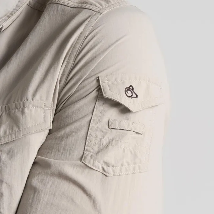 Mens Long Sleeve Craghoppers NosiLife Adventure Long Sleeved Shirt III Parchment Mens Long Sleeve Craghoppers NosiLife Adventure Long Sleeved Shirt III Parchment