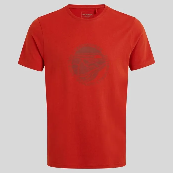 Mens Short Sleeve Craghoppers Lucent Short Sleeved TShirt Carnelian Orange Mens Short Sleeve Craghoppers Lucent Short Sleeved TShirt Carnelian Orange